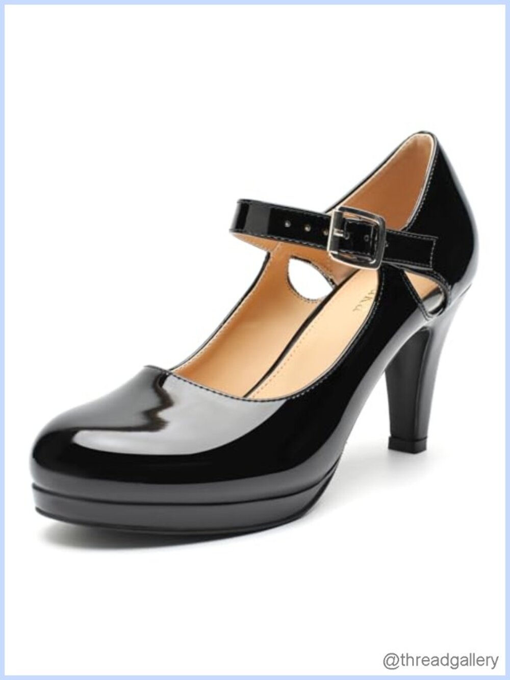 Women's Kitten Heels Mary Janes Cutout Round Toe Low Platform Dress Pumps